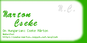 marton cseke business card