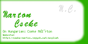 marton cseke business card